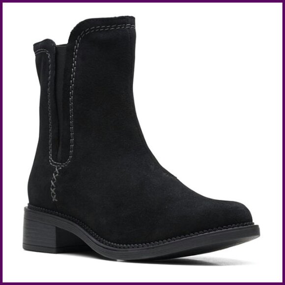 Zip-Up Mid-Calf Boots Suede Cushioned Footbed Grippy Sole Women's